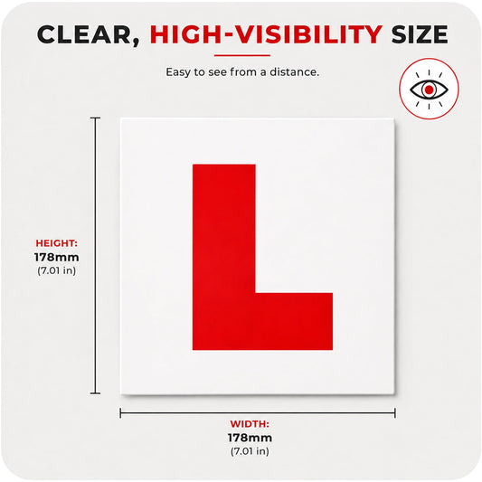Roe Tenpo L Plates Magnetic, 2 Pack Learner Plates Magnetic - Easy to Apply & Remove Magnetic L Plates for Car - Extra Strong, Durable & Weatherproof - Ideal for Learner Drivers (2 Pack L-Plates)