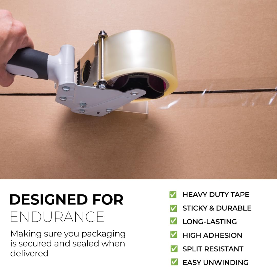 Stick Well Clear Parcel Tape, 48mm X 66m, Strong Heavy Duty & Low Noise Packing Tape for Packing Boxes, Moving Boxes, and Secure Packaging