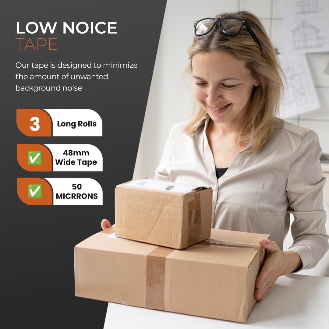 Stick Well Packaging Tape, Industrial Brown Parcel Tape With Low Noise - 48mm X 66m, Secure Sticky Brown Tape For Box Packaging, Moving Boxes, Packing Tape Strong For Moving House