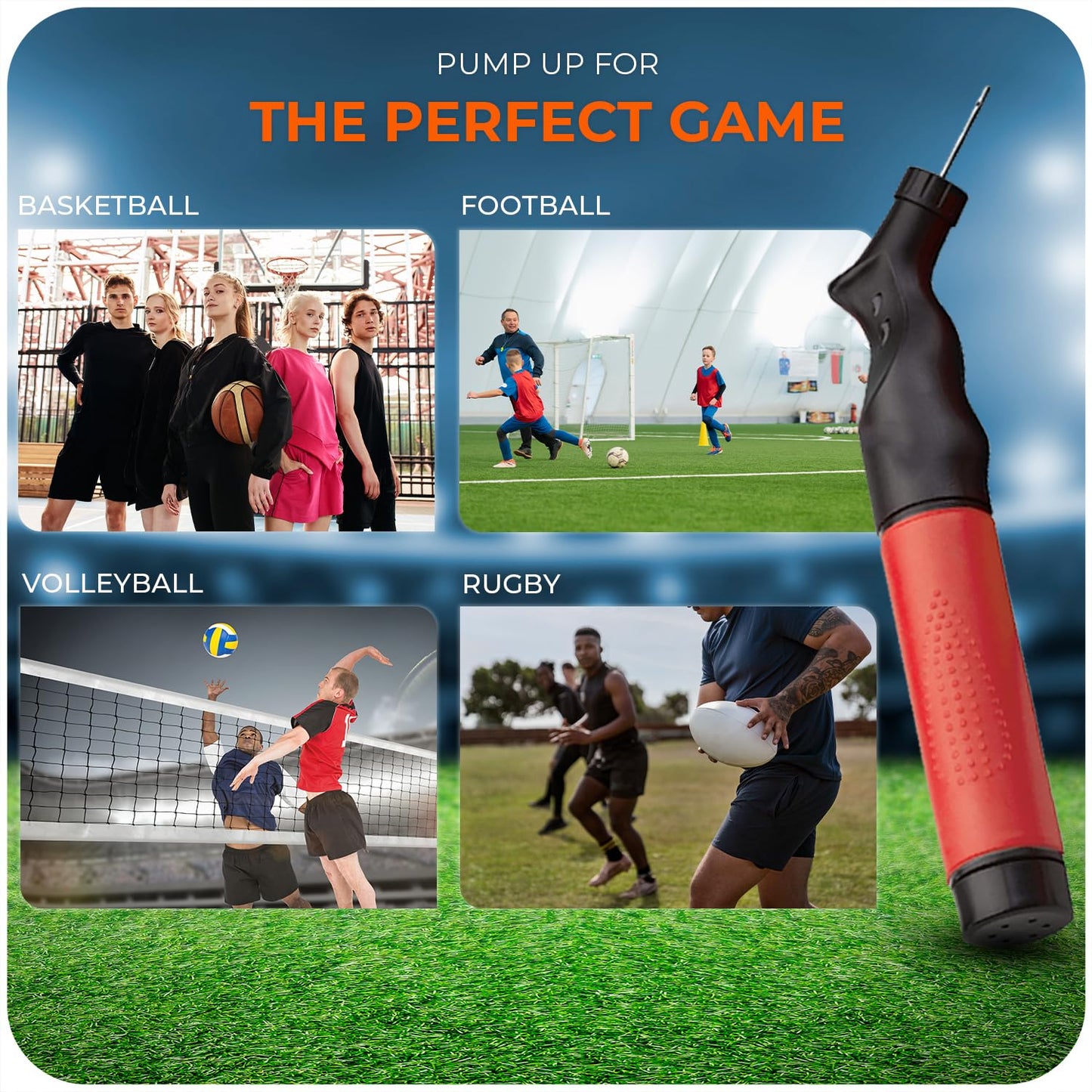 Roe Tenpo Portable Sports Ball Pump with 5 Needles