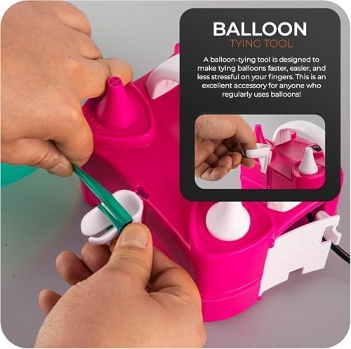 Roe Tenpo Electric Balloon Pump UK, Portable Dual Nozzle Balloon Inflator 220v-240v 600w, Air Balloon Pump for Outdoor Recreations