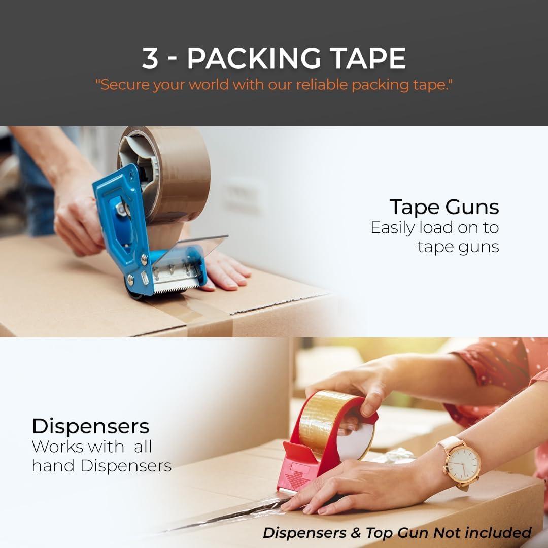 Stick Well Packaging Tape, Industrial Brown Parcel Tape With Low Noise - 48mm X 66m, Secure Sticky Brown Tape For Box Packaging, Moving Boxes, Packing Tape Strong For Moving House