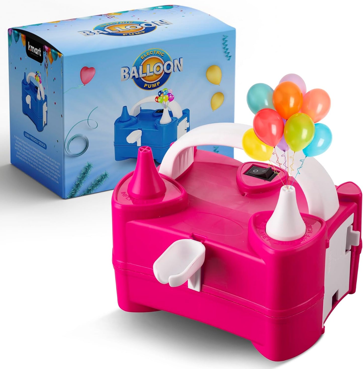 Roe Tenpo Electric Balloon Pump UK, Portable Dual Nozzle Balloon Inflator 220v-240v 600w