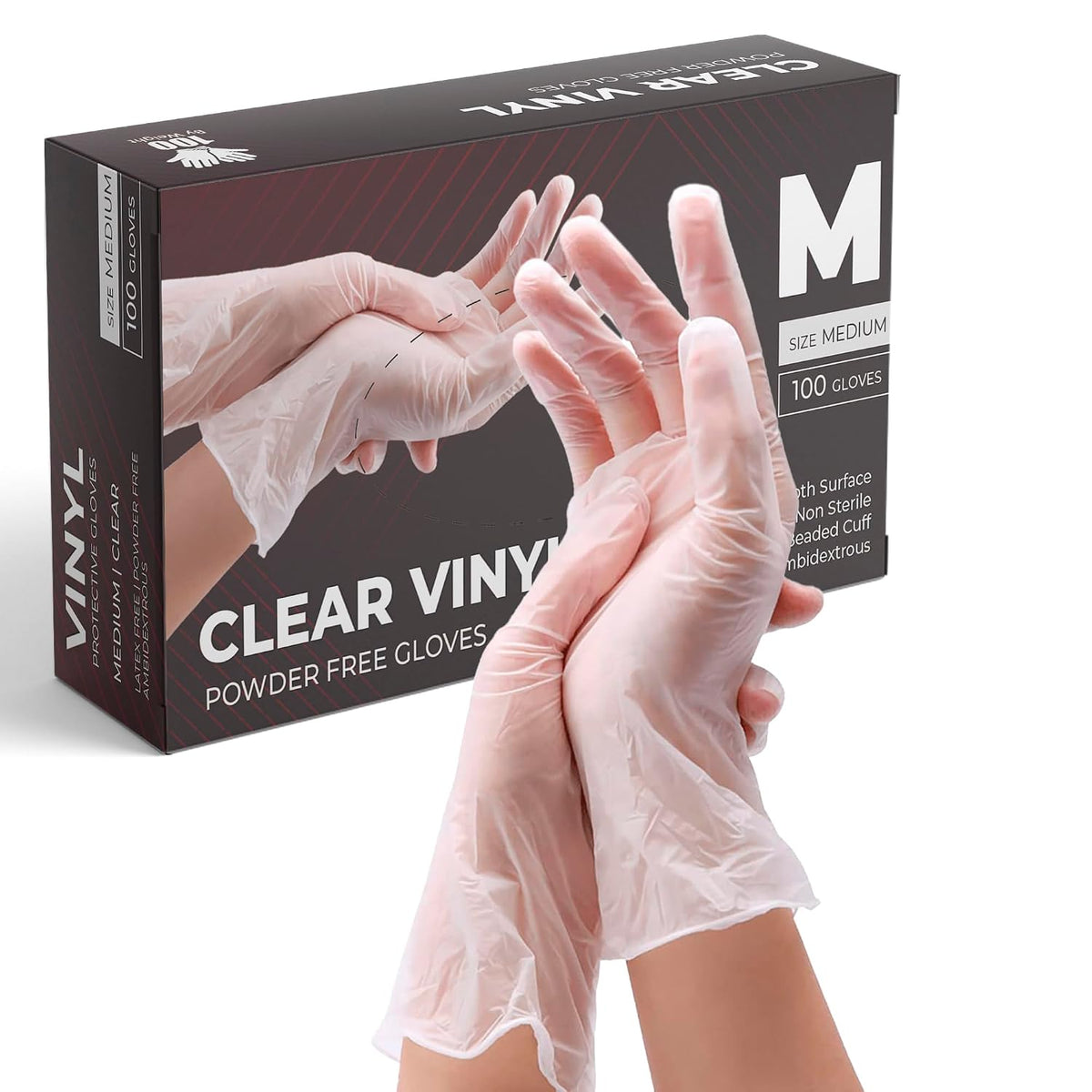 PurGlove Vinyl Multi-Purpose Clear Gloves, Powder Free, Disposable