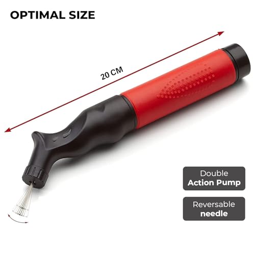 Active 100 Ball Pump with 5 Needles - Quick Push & Pull Inflating System, Compact & Lightweight, Perfect Sports Ball Pump for Football, Basketball, Volleyball, Rugby & More