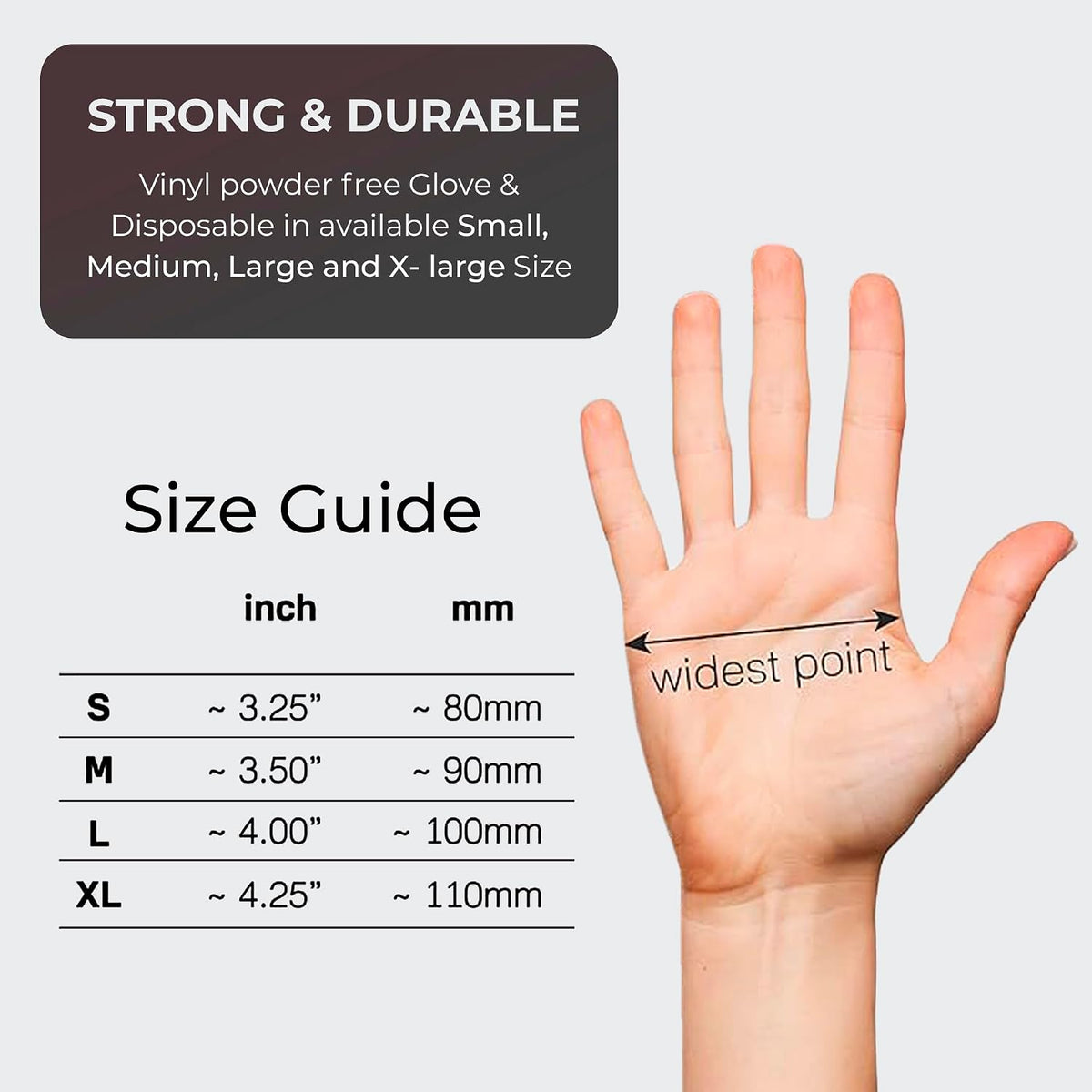 PurGlove Vinyl Multi-Purpose Clear Gloves, Powder Free, Disposable