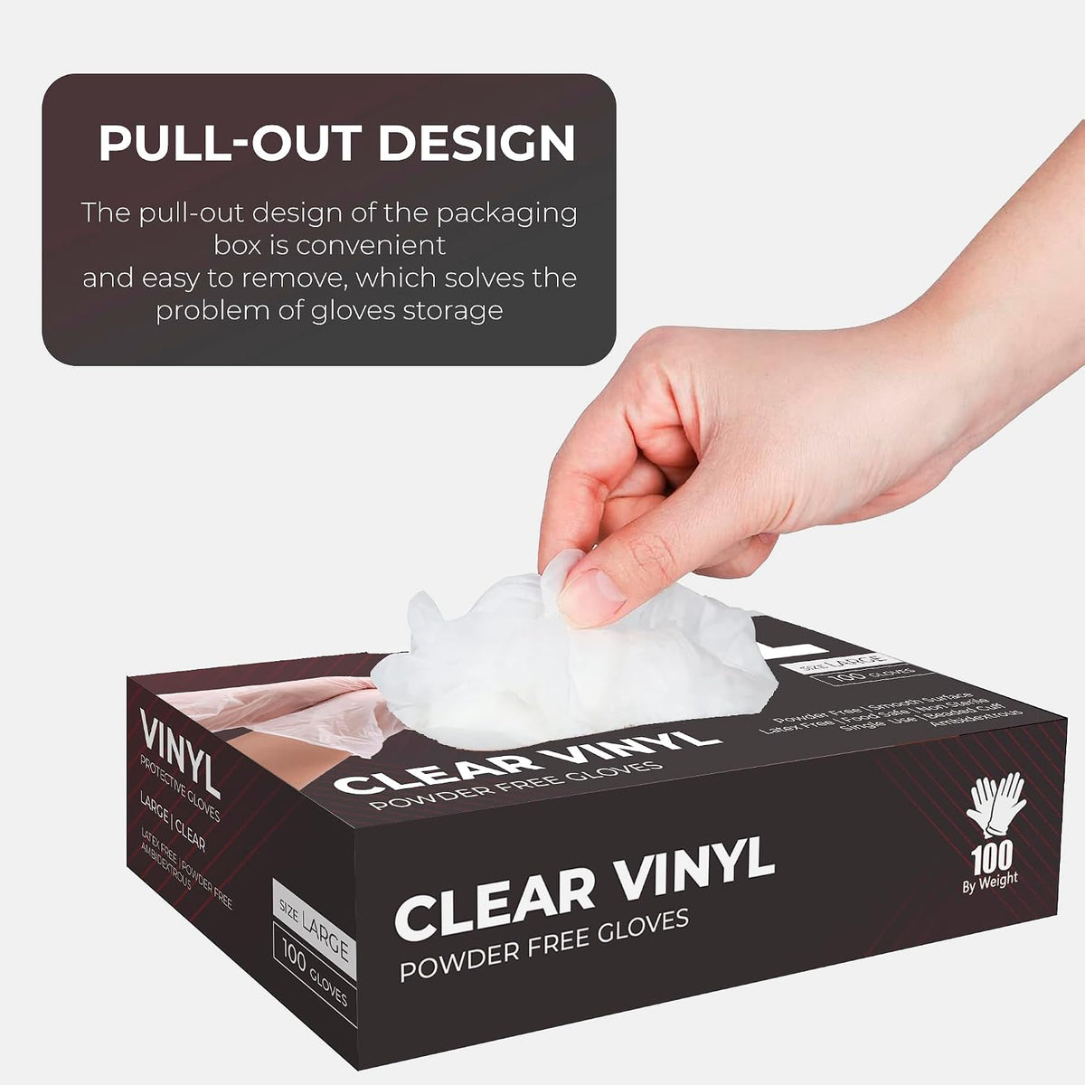 PurGlove Vinyl Multi-Purpose Clear Gloves, Powder Free, Disposable