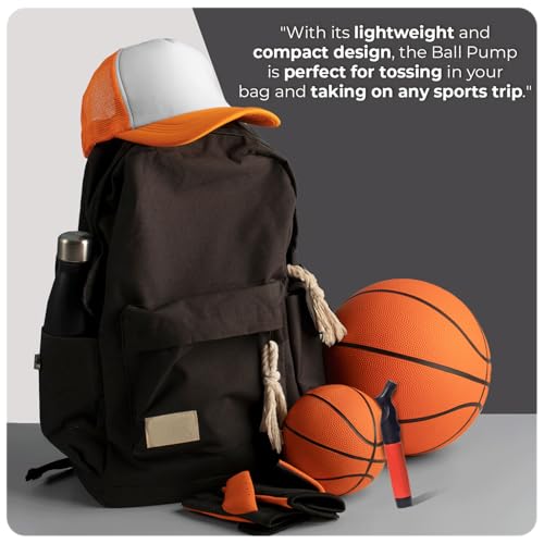 Active 100 Ball Pump with 5 Needles - Quick Push & Pull Inflating System, Compact & Lightweight, Perfect Sports Ball Pump for Football, Basketball, Volleyball, Rugby & More