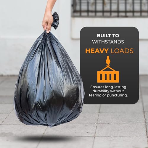 Roe Tenpo Bin Bags - 70L, 30 Microns Bin Liners, Strong & Durable, Tear Resistant Refuse Sack, Black Bin Bags for Everyday Use, Household & Commercial Use
