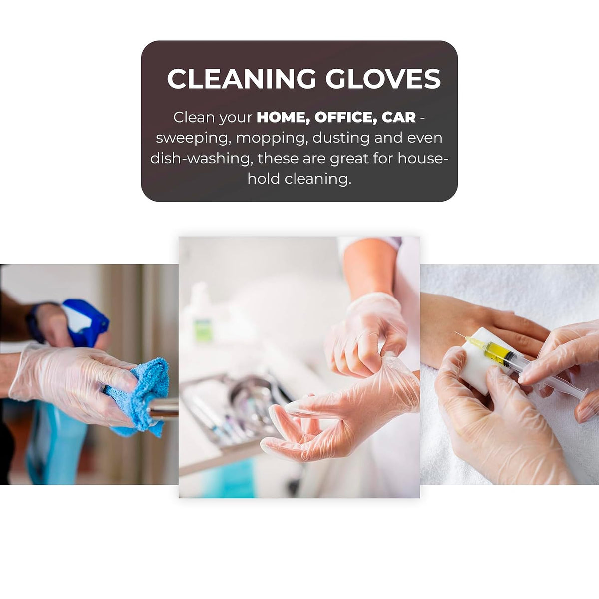 PurGlove Vinyl Multi-Purpose Clear Gloves, Powder Free, Disposable